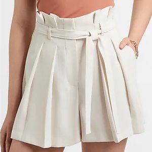 Express white paperbag shorts